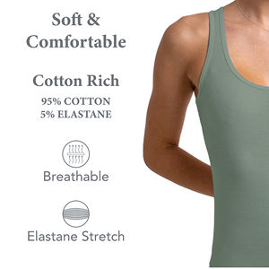 Vente en gros 2023 débardeur en coton pour femme débardeur en coton riche en élasthanne taille extensible - Product Image 6