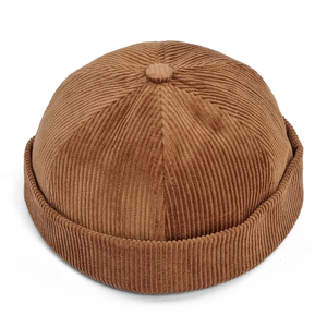 Corduroy <b>Beanie</b> Cap Adjustable Unisex Solid Color Casual Hat for Adults - Product Image 4