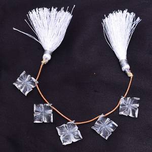 Cuentas cuadradas de cuarzo cristalino AAA de 12x12 mm, piedra preciosa semipreciosa de cuarzo cristalino natural, cuentas talladas sueltas para la fabricación de joyería. - Product Image 3