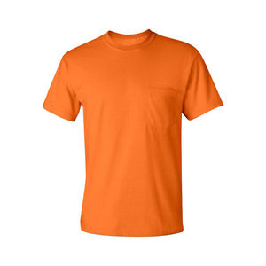 2024 été coton t-shirt hommes orange couleur unie simple col rond solide coupe ajustée t-shirts pour hommes fabriqués au Pakistan - Product Image 1