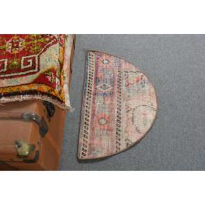 Alfombra Redonda Vintage de 2.4x1.5 pies, Alfombra Turca, Alfombra Oriental Azul - Product Image 2