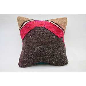 Coussin Kantha en laine multicolore patchwork 12x12 pouces Coussin décoratif tissé avec motif vintage - Product Image 1