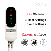 Chauffe-lit électrique 4 zones à double commande pour lit double, 6 niveaux de chaleur, zone des pieds, lavable, chauffage PTC domestique pour l'hiver