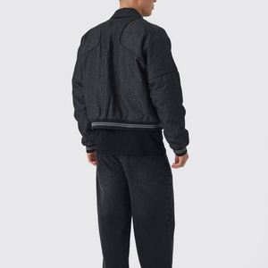 Veste bomber en satin polyester brodée de haute qualité, décontractée, pour l'hiver et l'automne, pour homme - Product Image 2