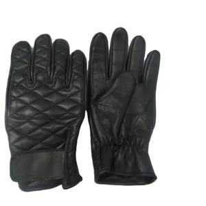 Gants de moto unisexes en cuir matelassé personnalisés, style vintage, avec protection des articulations, doublure intérieure chaude, pour la course en hiver et les activités de plein air - Product Image 1