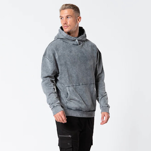 Algodón ligero hecho de gran tamaño abajo hombro sudaderas con capucha Venta caliente de gran tamaño abajo hombro sudaderas con capucha - Product Image 2
