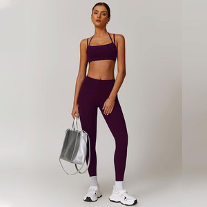 ชุดเล่นโยคะไร้ตะเข็บสีพื้นสำหรับเล่นกีฬายิมของผู้หญิงเสื้อผ้าออกกำลังกายลายใหม่ขนาดพิเศษ - Product Image 4