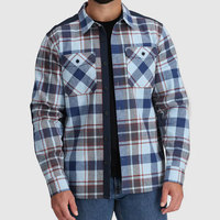 Chemise en flanelle brossée personnalisée 220 GSM pour homme, shacket uni 100% coton respirant et écologique, décontracté à manches longues pour l'automne