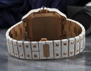 Reloj de Lujo con Incrustaciones de Moissanita VVS1, Estilo Hip Hop, Brazalete de Acero Inoxidable con Diamantes - Product Image 4