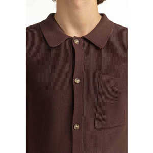 Cárdigan de Corte Regular con Decoración de Botones y Cierre de Cremallera para Todas las Temporadas - Mangas Cortas, Grosor Delgado - Product Image 3