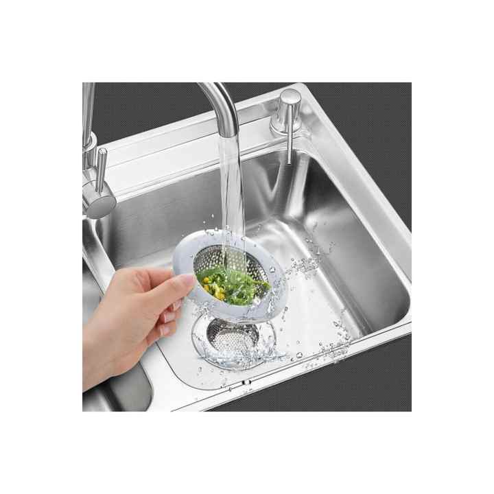Stainless Steel 2-Piece Round Kitchen Sink Drain Strainer, Bathroom Sink Hole Trash Stopper