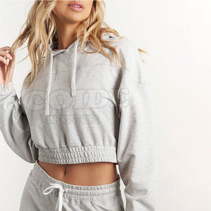 Hoodies courts pour femmes en gros, de haute qualité, directement de l'usine, fournisseur en gros, hoodies courts doux - Product Image 1