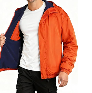 Veste Softshell en polaire imperméable et coupe-vent pour homme avec capuche amovible, veste bomber réversible coupe-vent - Product Image 5