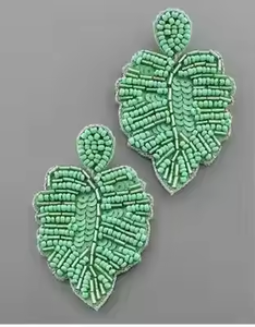 Pendientes bordados con cuentas para mujeres y niñas, Pendientes colgantes de moda de exportación india de MD hancraft - Product Image 2