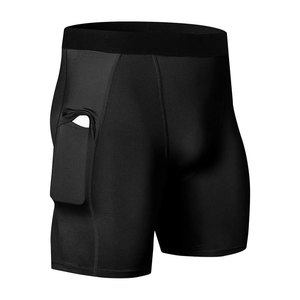 Pantalones cortos de compresión transpirables de gran tamaño para hombre, ropa de calle personalizada de secado rápido, pantalones cortos de compresión personalizables con patrón sólido para hombre - Product Image 1