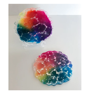 Juego de 2 posavasos de resina epoxi con posavasos únicos para bebidas, perfectos para inauguración de la casa u regalos de oficina, posavasos de resina - Product Image 1