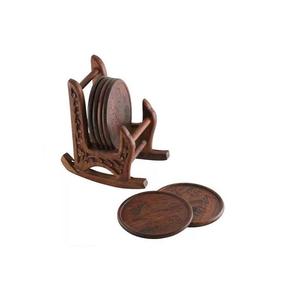 Plato de servicio de té hecho a mano de madera maciza decorativa India posavasos de madera personalizado alfombrillas redondas de madera almohadillas - Product Image 4