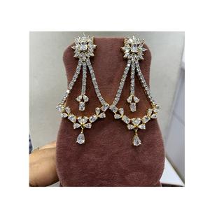 Pendientes largos brillantes de belleza brillante, pendientes elegantes para mujer para fiesta, accesorios de moda para regalos - Product Image 1