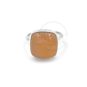 Natural Peach Moonstone Cushion Cut Gemstone 925 Sterling SilverHandmade Boho Minimalist <b>Ring</b> Adjustable <b>Women</b> <b>Statement</b> Jewelry - Product Image 1
