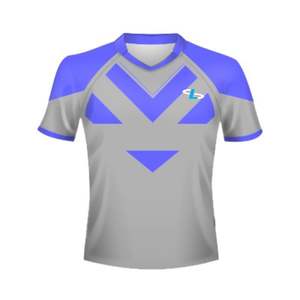 เสื้อยืดกีฬาสำหรับผู้ชายพิมพ์ซับลิเมชันเสื้อฝึกโพลีเอสเตอร์ออกแบบโลโก้ได้ตามต้องการ - Product Image 5