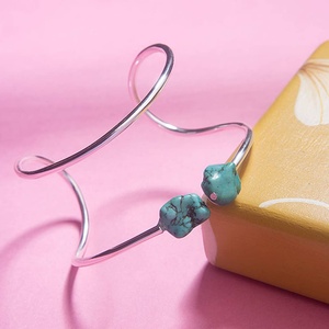 Brazalete de metal geométrico Pulsera Joyería Africana Brazalete étnico Vintage Simple Redondo - Product Image 3