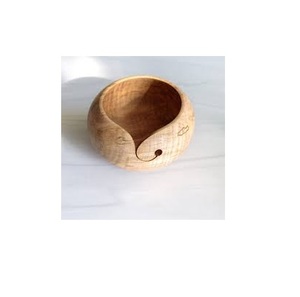Tazón de almacenamiento de madera natural Soporte de almacenamiento para tejer ganchillo Organizador de suministros Tazón de hilo de madera para la venta - Product Image 3