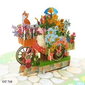 New Custom Design 3D Flowers Garden Pop Up Greeting Cards Supplier from Wholesale in Viet Nam for 2023