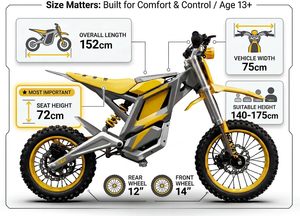Motocicleta Eléctrica Todoterreno Flash de 4000W de Potencia Máxima, 35MPH, Motocross con Neumáticos Anchos, Suspensión de Alta Velocidad, Doble Freno, 48V 22.5A, 1 Año de Garantía - Product Image 2