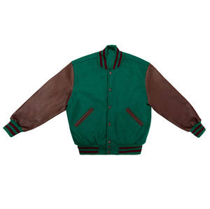 Chaquetas universitarias Letterman de alta calidad 2026, cuerpo de lana, Mangas de cuero genuino, ropa de invierno, chaqueta de béisbol universitaria para hombres - Product Image 3