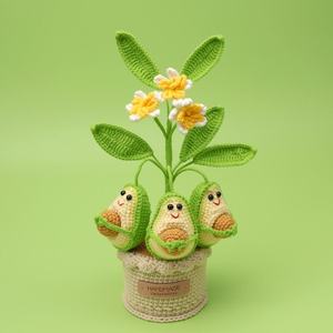 Adornos de Planta en Maceta de Ganchillo, Flores de Hilo de Aguacate Terminadas, Regalos Creativos para Decoración del Hogar - Product Image 6