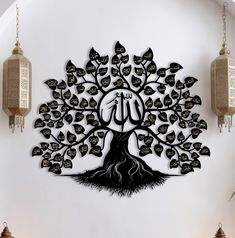 Design moderne couleur noir et argent Superbe art mural en métal personnalisé Conceptions artisanales uniques pour transformer votre espace - Product Image 4