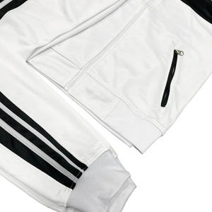 Vente en gros Ensemble de survêtements d'athlétisme pour femmes Veste à fermeture éclair à rayures & Joggers Sporty Two Piece Outfit pour Gym & Casual Fournisseur OEM ODM - Product Image 4