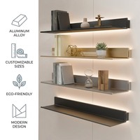 Étagère murale en alliage d'aluminium, présentoir décoratif, étagère flottante moderne pour la décoration et le rangement à domicile