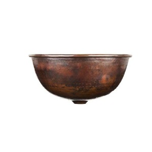 อ่างล้างจานทองแดงทรงกลมงานทำมืออ่างล้างจานดีไซน์โบราณอ่างล้างจานทองแดงสำเร็จรูปงานโบราณ - Product Image 6