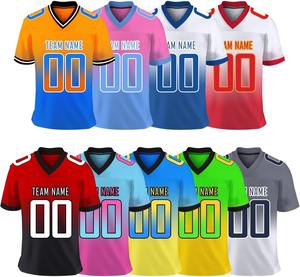 Maillot de football américain personnalisé de haute qualité, imprimé par sublimation, respirant, manches courtes, antibactérien, séchage rapide, sport - Product Image 2