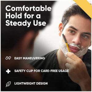 Kit de rasoir professionnel à bord droit noir et or-Comprend 100 lames simples-Rasoir de barbier en acier inoxydable-Lame jetable - Product Image 6