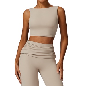 Casual de secado rápido transpirable de las mujeres Slim Fitness deporte logotipo personalizado ropa de entrenamiento deporte de alta calidad Yoga Tops para mujeres al por mayor - Product Image 4