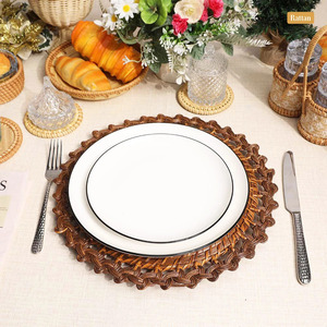 Suministro directo de Vietnam, venta al por mayor, cargador de ratán, soporte para placas, manteles individuales de mimbre hechos a mano de bambú, estilo bohemio, fiesta ecológica - Product Image 5