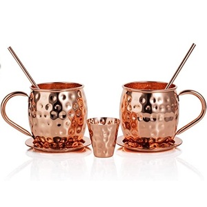 Bán buôn Moscow Mule đồng gốm cup với xử lý búa kết cấu và không bị rò rỉ nắp chân không cách điện cốc cà phê - Product Image 1