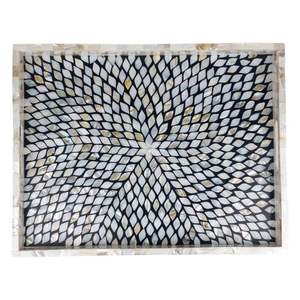 Luxury Rectangle Resin & Shell Craft Tray Eye Design Pattern New Style Mother Pearl Inlay Eco-Friendly Home Decor Natural <b>Crafts</b> - Product Image 1
