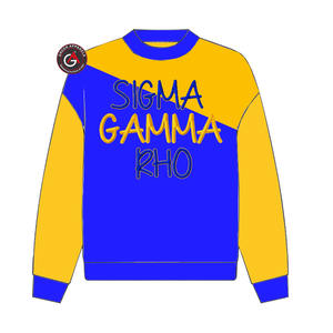 Sigma Gamma Rho Sorority bordado mujer cuello redondo sudadera | SGRho Sorority bordado señoras estilo personalizado cuello redondo - Product Image 6
