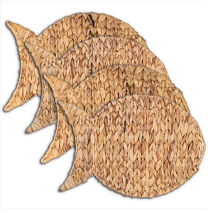 Mantel Individual de jacinto de agua tejido a mano ecológico único, mantel Individual divertido con forma de pez para cocina de Vietnam - Product Image 2