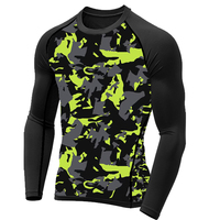 Chemises de protection anti-éruptions cutanées à manches longues Compression Fitness Musculation Impression 3D Service OEM hautement demandé Protection anti-éruptions cutanées durable