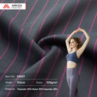 Pantalons de yoga et soutiens-gorge de sport A3601 Premium, tissu ultra extensible, doux, respirant, rayé, 300 g/m², 42 % polyester, 30 % nylon, 28 % élasthanne