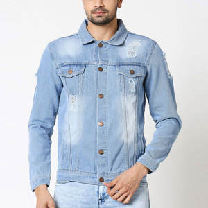 Dernier design, vente chaude, vestes en jean de toile pour hommes, de haute qualité, pour l'extérieur, hiver - Légères, confortables, avec logo frontal - Product Image 1