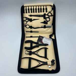 Premium Microlink Tool Kit Black Matte Tape en Extensiones de cabello Alicates Extensión personalizada Hair Pulling Loop Tijeras para cortar el cabello - Product Image 6