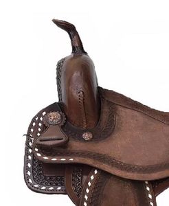 Sillín occidental de estilo inglés de calidad superior 100% equipo de equitación esencial de cuero duradero hecho a mano para ecuestre - Product Image 4