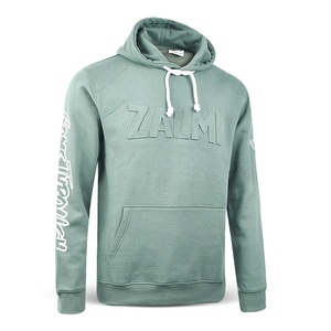 Sudadera con capucha mezclada de algodón personalizada de alta calidad profesional, sudaderas con capucha en relieve transpirables ligeras para hombres - Product Image 2