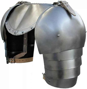 Chevaliers médiévaux Heavy Duty Mild Steel Shoulder Armor Plate Pauldron avec Gorget pour les reconstitutions et les foires de la Renaissance - Product Image 1
