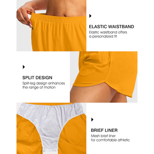 Venta al por mayor de las mujeres sin costuras de elevación de la cadera de entrenamiento Fitness Shorts estilo atlético de cintura alta de secado rápido pantalones cortos de yoga con bolsillos - Product Image 4
